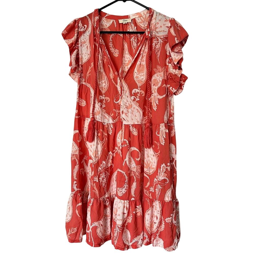 NWOT Elan Paisley Mini Dress in Coral Size M